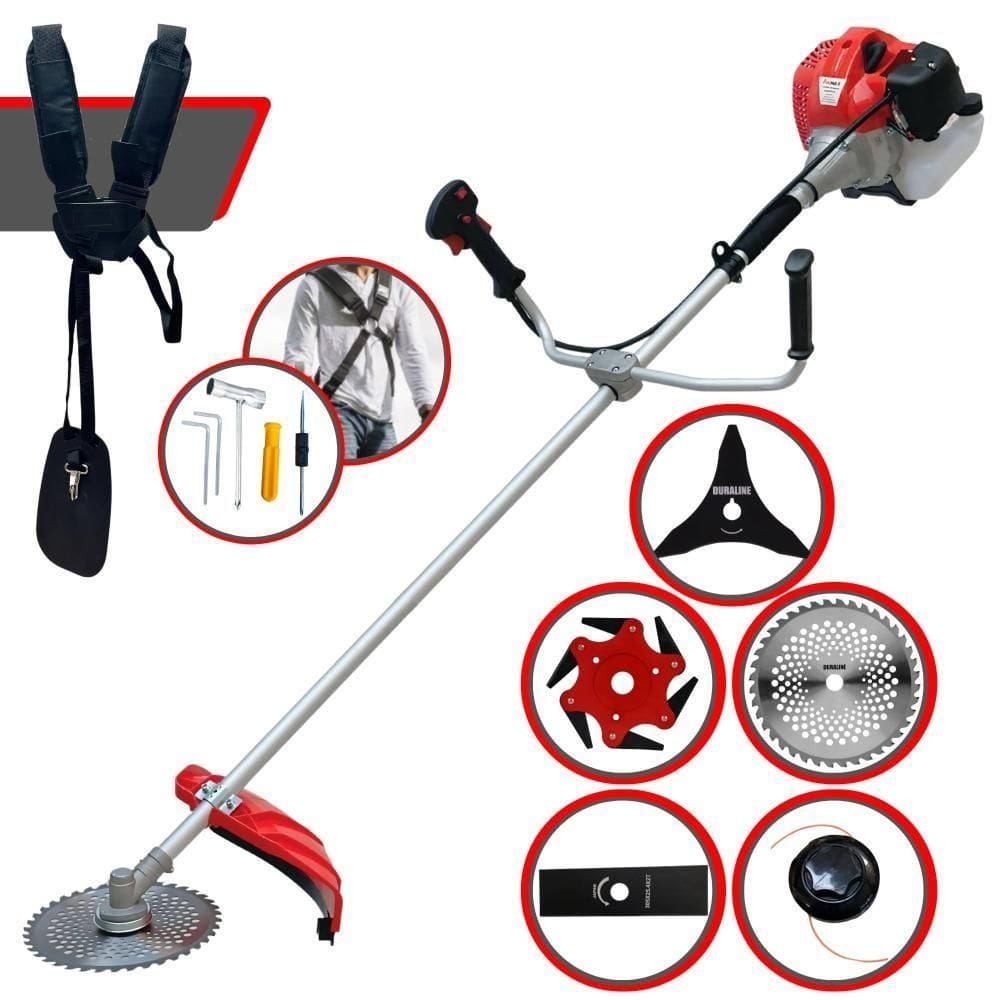 Roçadeira 43cc Cg430-p Com Facas 2p, 3p, 6p, 40d + Carretel