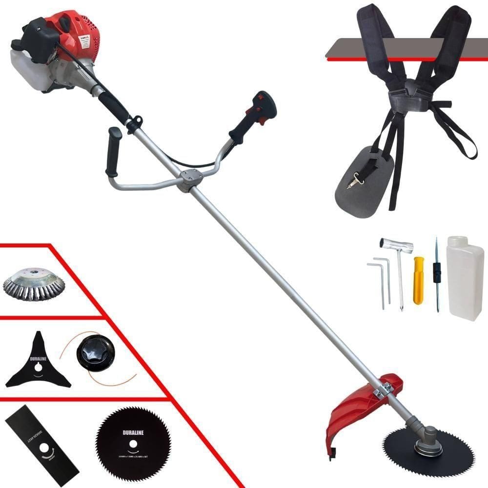 Roçadeira Completa Anmax Cg520p 52cc + Facas 3p 80d E Escova