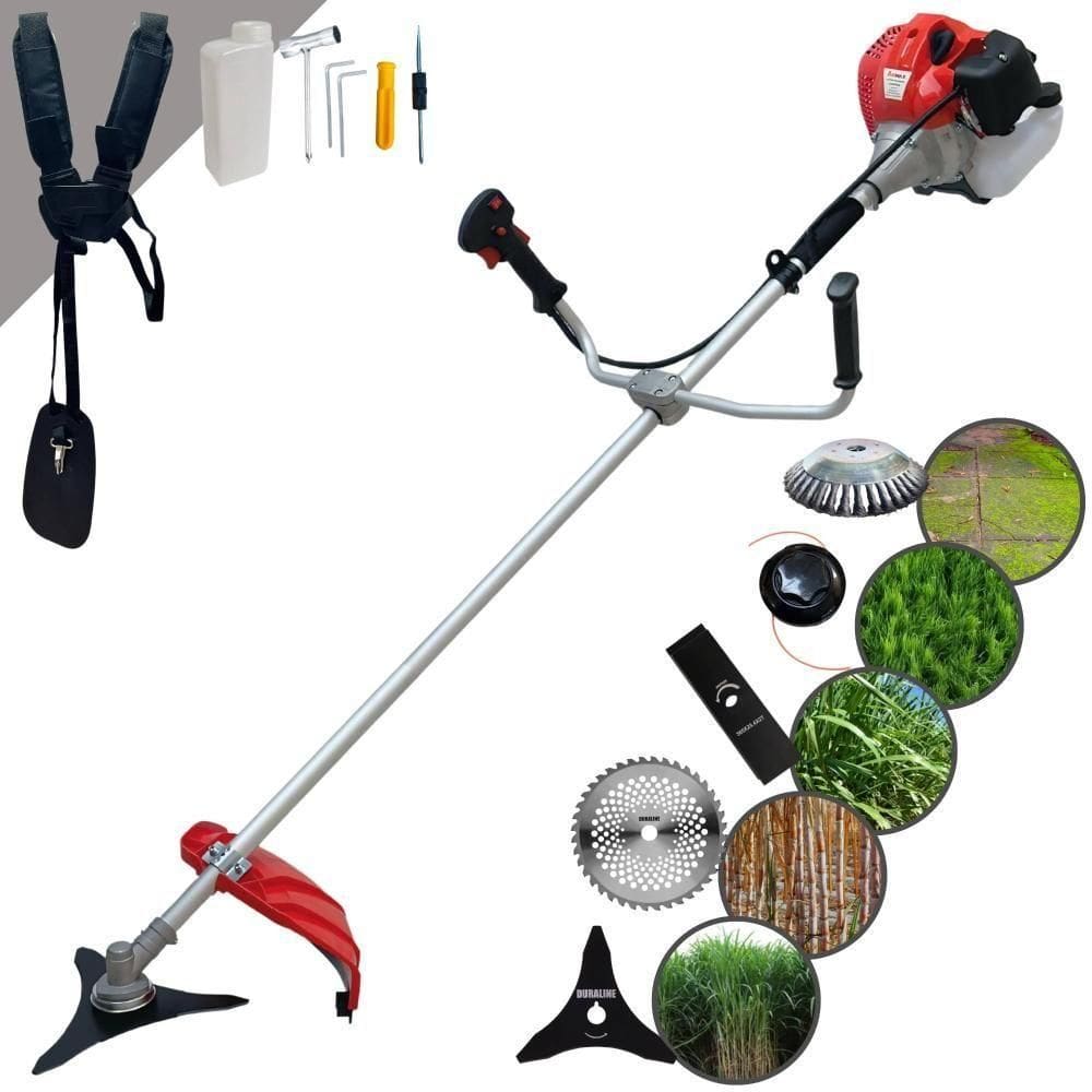 Roçadeira Completa Cg430p 43cc + Faca 3p 40d E Escova De Aço