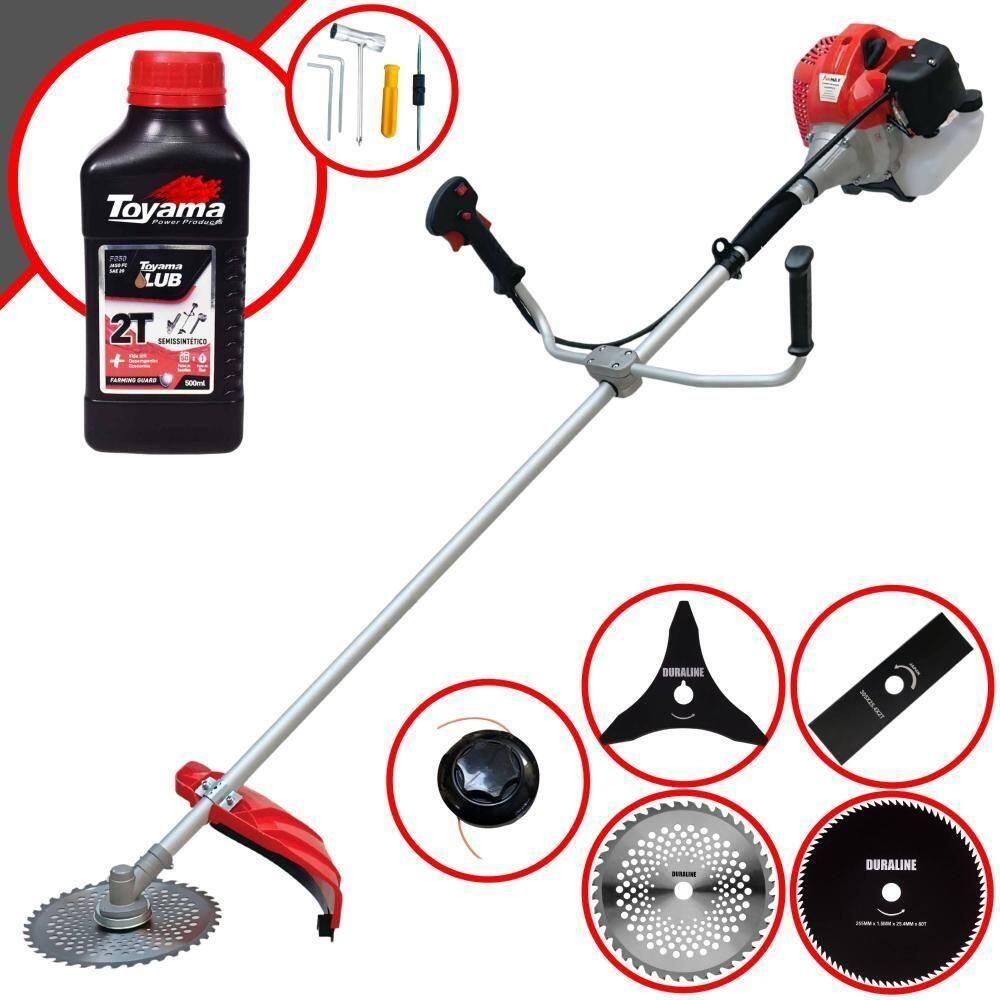 Roçadeira Cg430p Anmax C- Carretel + 4 Lâminas + Óleo Toyama