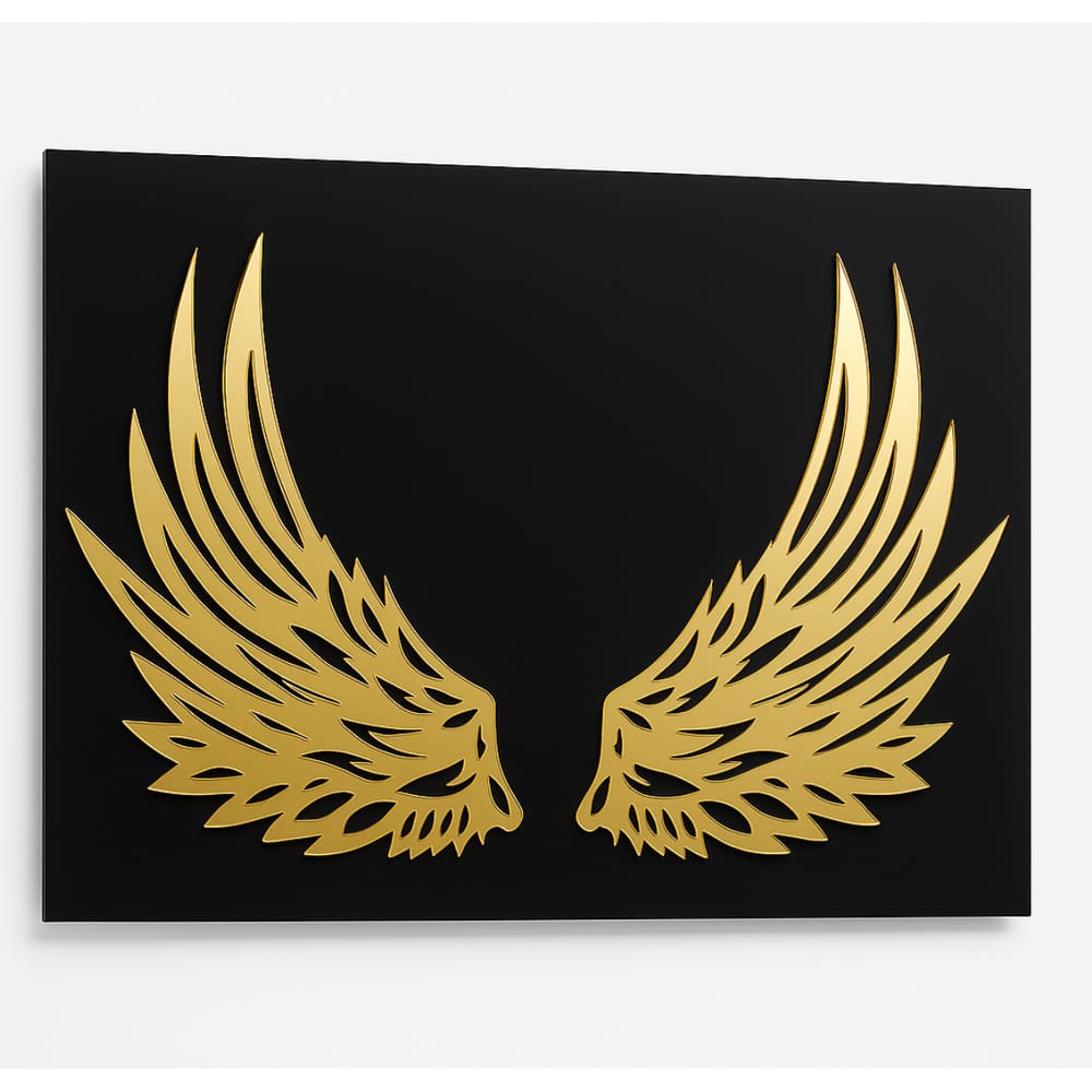 Quadro Decorativo Painel C Acrilico Asas Anjo Espelhad 40X30