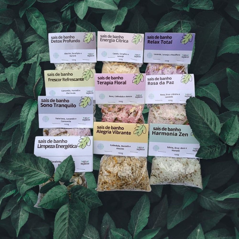 Kit 10 Escalda Pés Com Ervas E Essência De Ervas Emb.100G