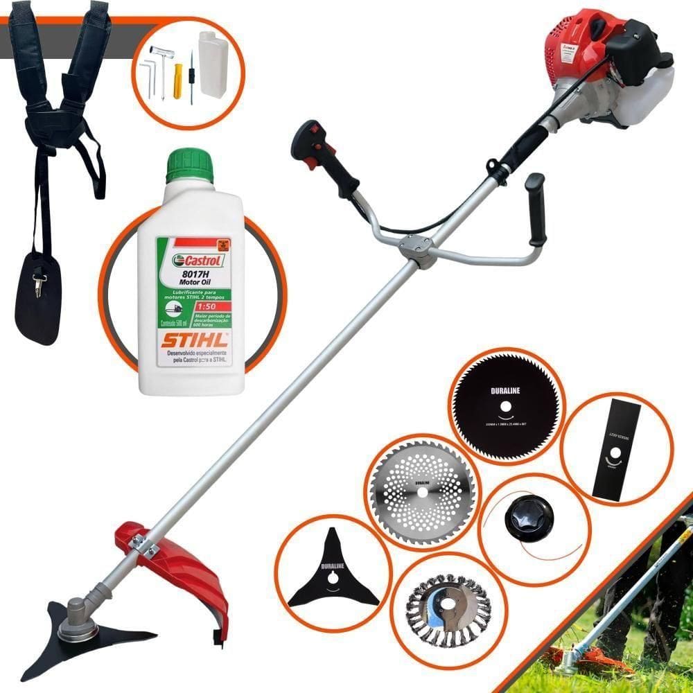 Roçadeira Cg520p + Faca 2p 3p 40d 80d + Escova + Óleo Stihl