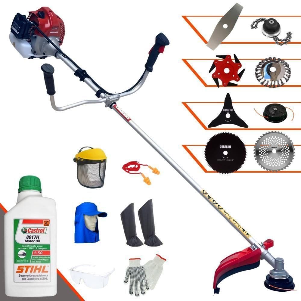 Roçadeira Robusta Bcj521l + 6 Facas + Epi + Óleo Stihl 2t