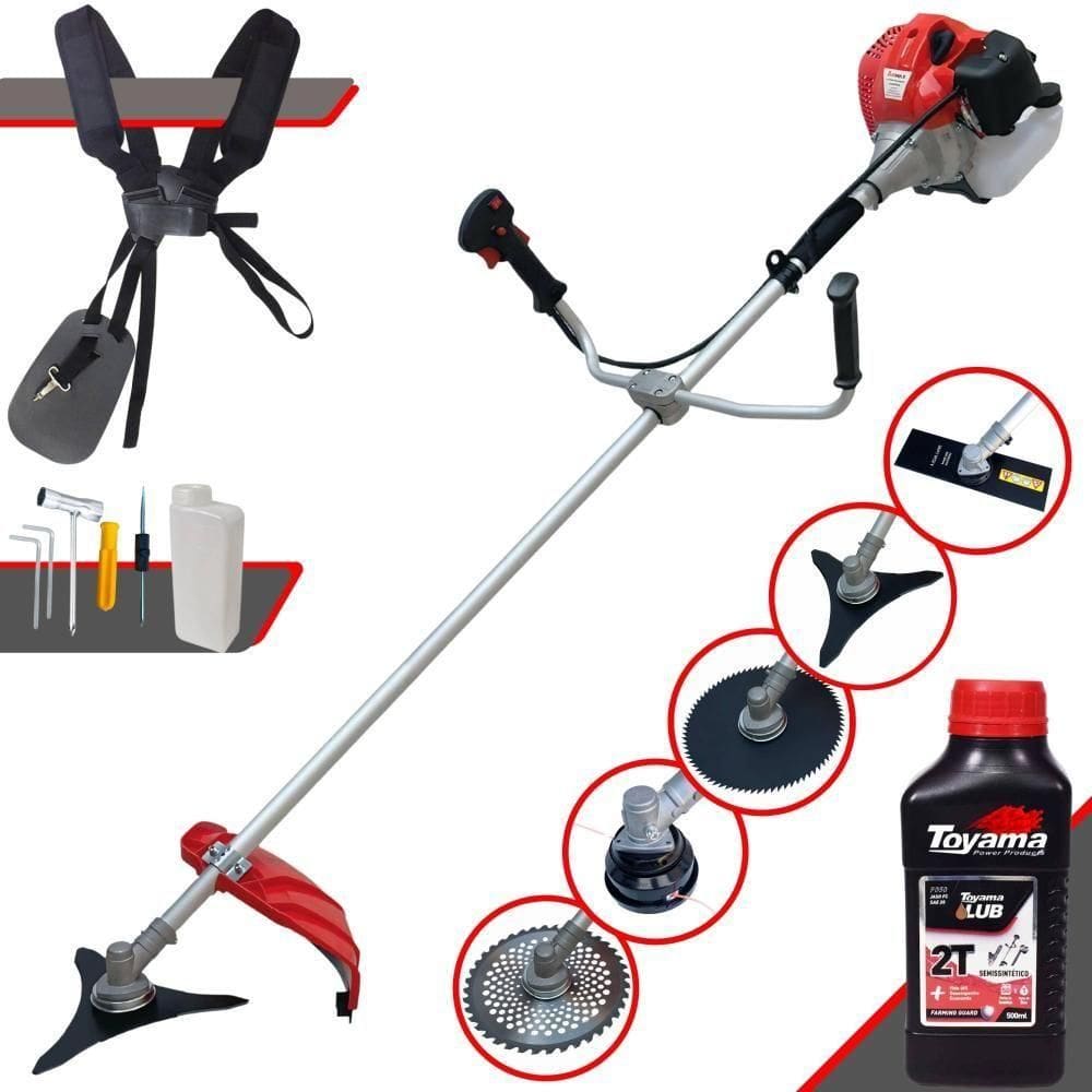 Roçadeira Cg520p-tb 52cc + Óleo Toyama + 4 Lâminas De Corte