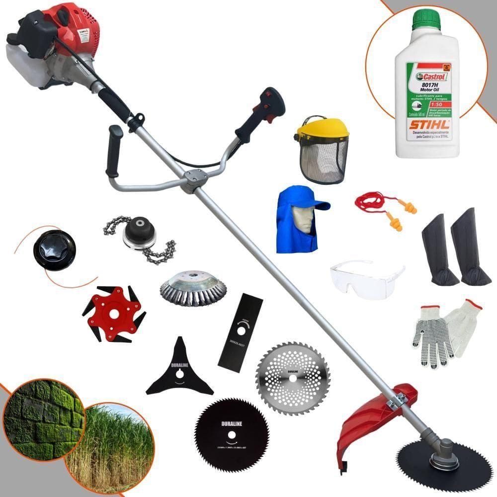 Roçadeira Cg430p Anmax + 6 Facas + Escova + Epi + Óleo Stihl