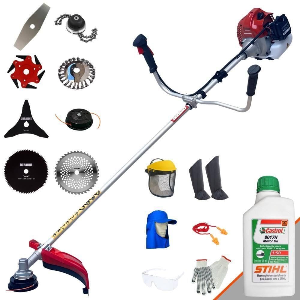 Roçadeira Bcj521l + 6 Facas + Escova + Epi + Óleo Stihl 2t