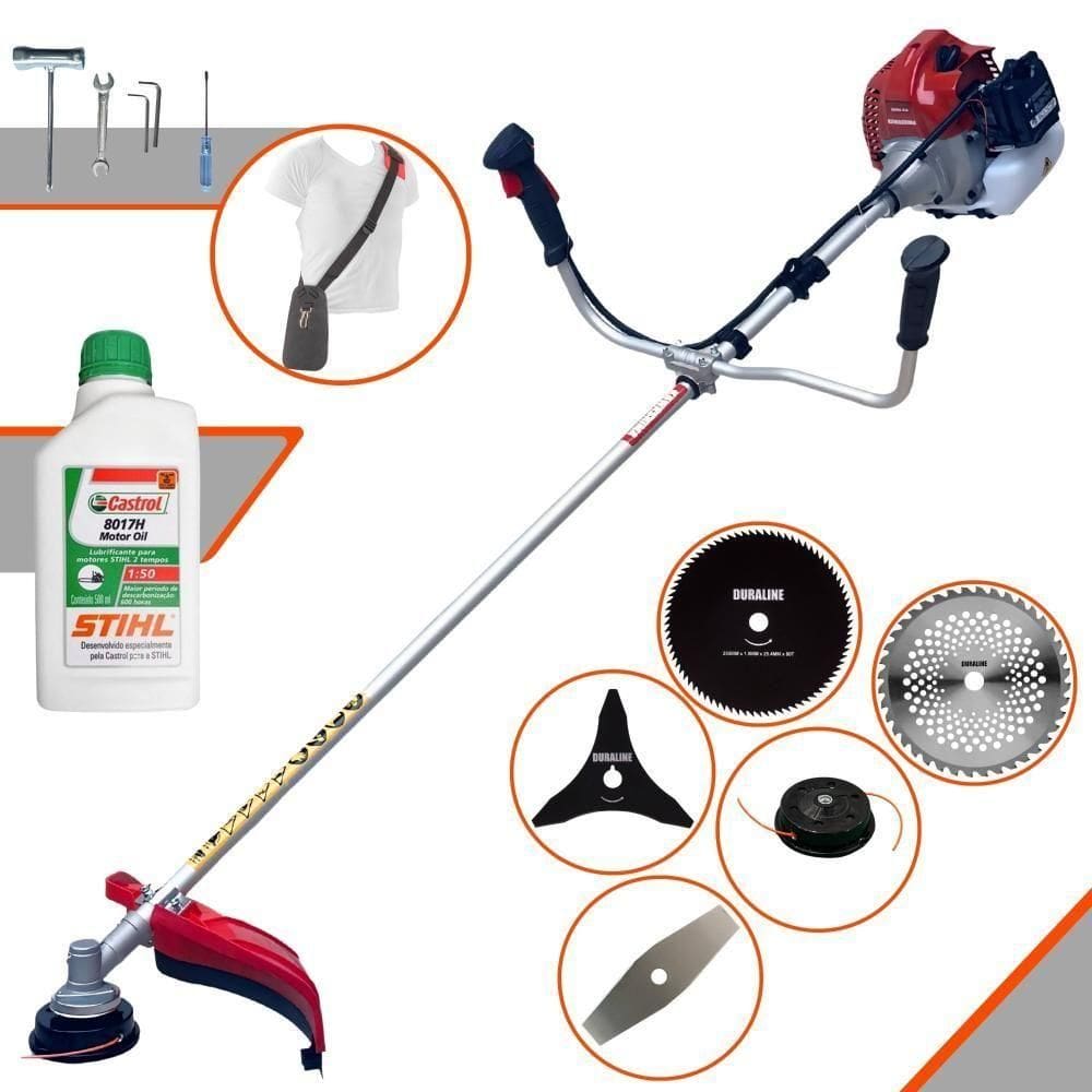 Roçadeira Bcj431 Kawashima Carretel + 4 Lâminas + Óleo Stihl