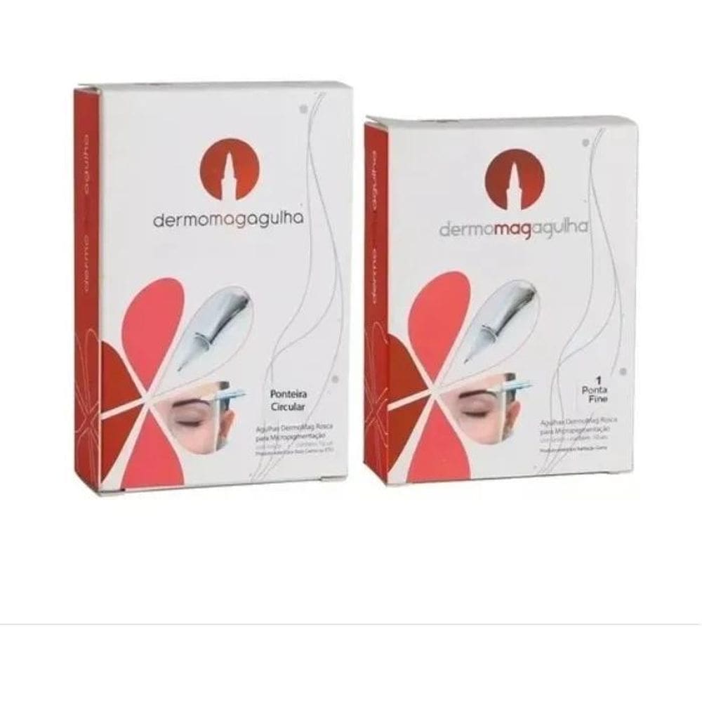 2X Kit Agulha Dermomag 1 Ponta Xlt + Ponteira Fine  Cx C/10U