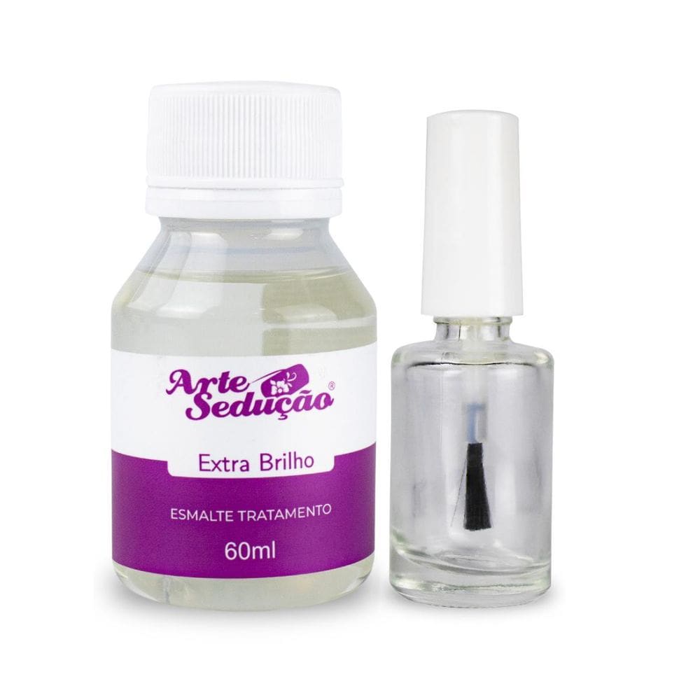 Esmalte Tratamento Extra Brilho 60Ml + Frasco Vidro 10Ml