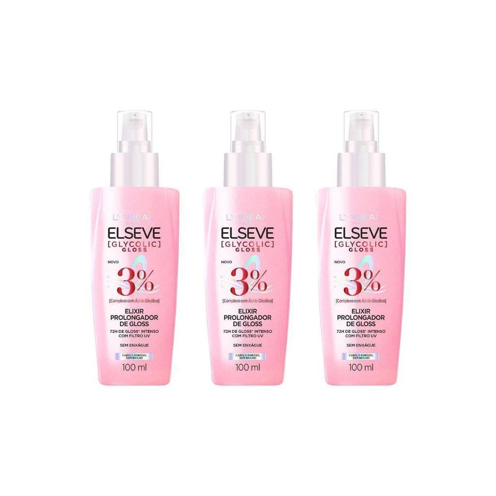 Serum Elseve Glycolic Gloss 100Ml - Kit Com 3Un