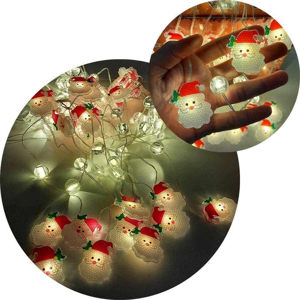 Pisca Cortina Papai Noel Natal 80 Lâmpadas Led 3x1m 110-220v Amarelo