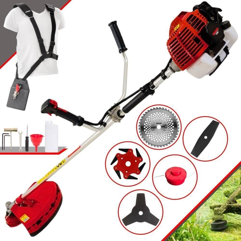 Roçadeira 43cc Kw43l Com Facas 2p, 3p, 6p, 40d + Carretel