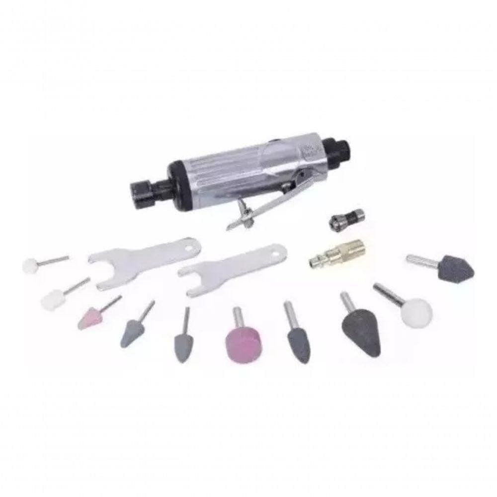 Mini Retífica Pneumática Kit Esmeril Jogo Com Trava Ferramen