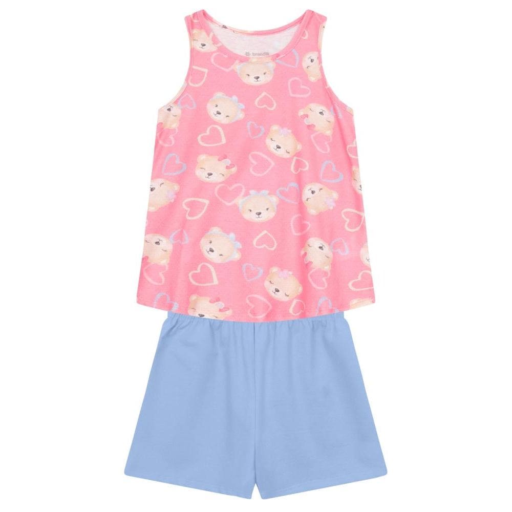 Conjunto infantil menina de ursinho Brandili