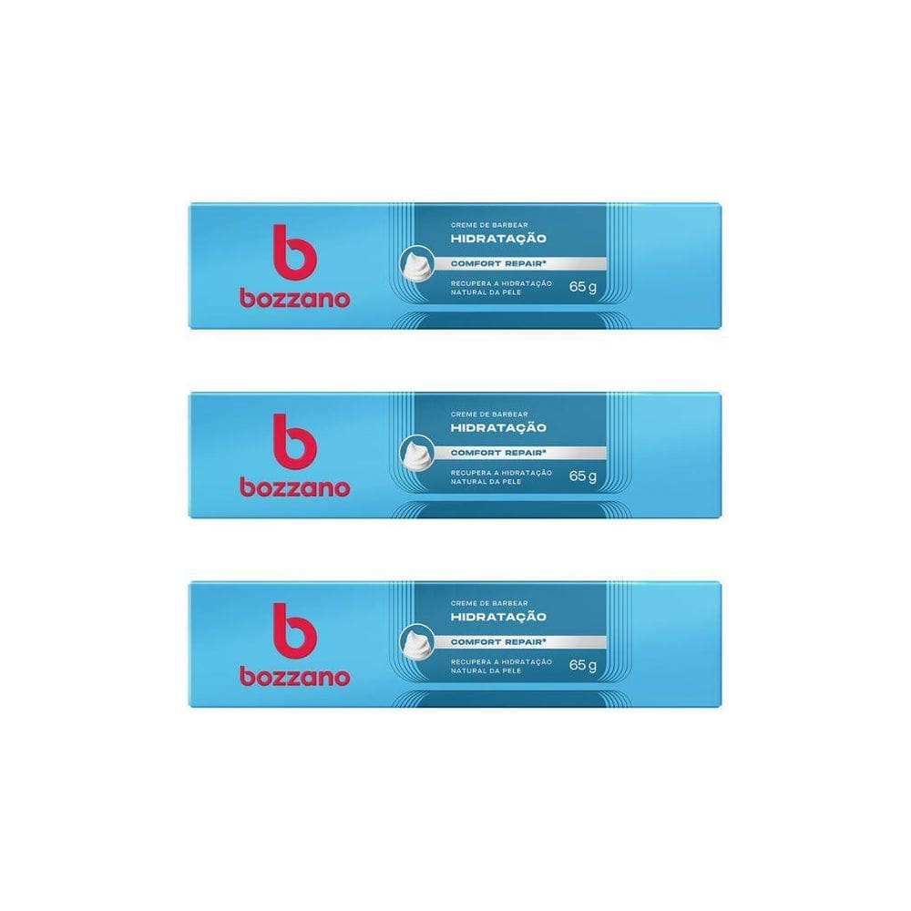 Creme Barbear Bozzano 65G Aloe Vera - Kit Com 3Un
