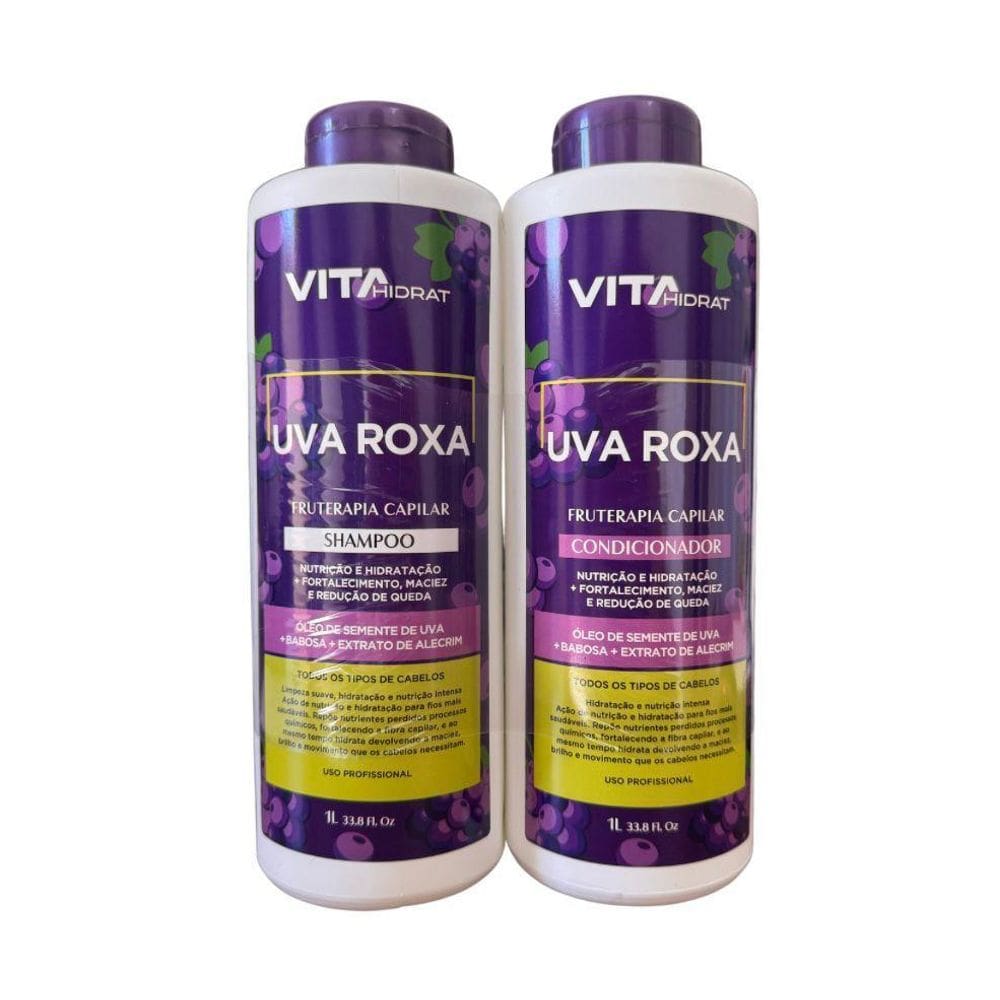 Kit Nutrição Capilar Redução De Queda Uva Roxa Vita Hidrat