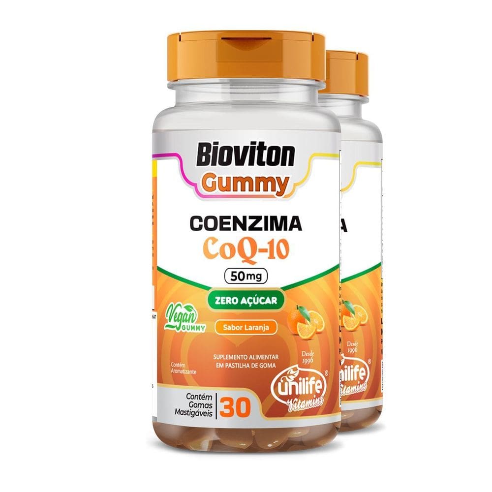 Kit 2 Gummy Coenzima Q10 Unilife 30 Gomas Laranja