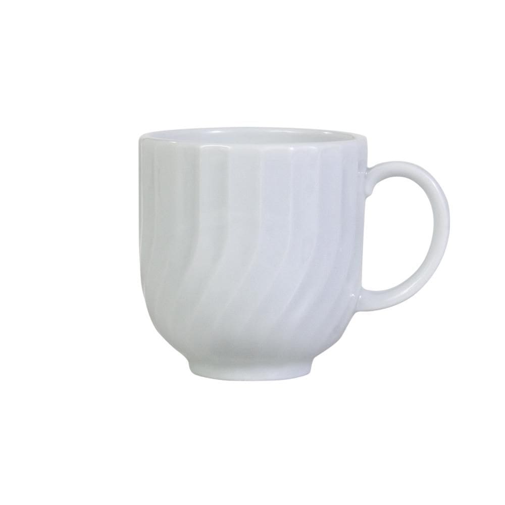 Caneca Chá Café Branca Relevo Linea 356 ml Germer Porcelanas