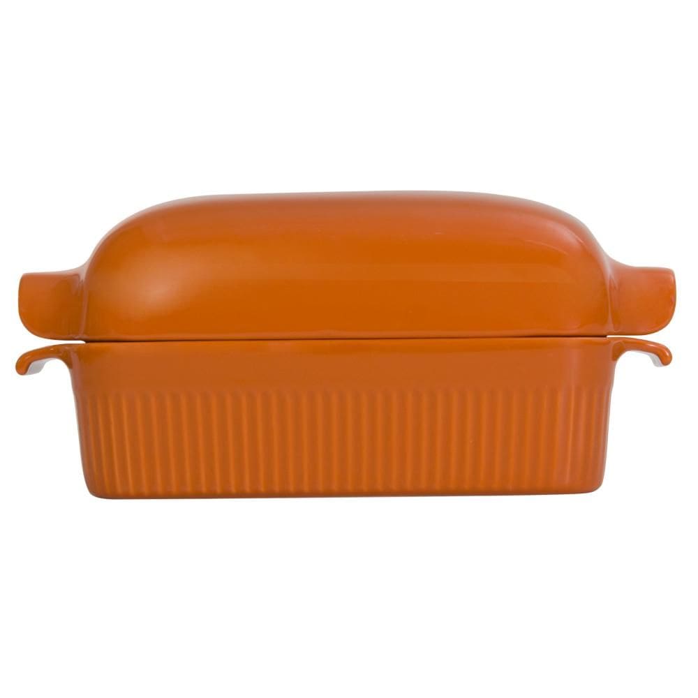 Forma de Pão com Tampa Refratária 29 cm Laranja 1,1 L Germer