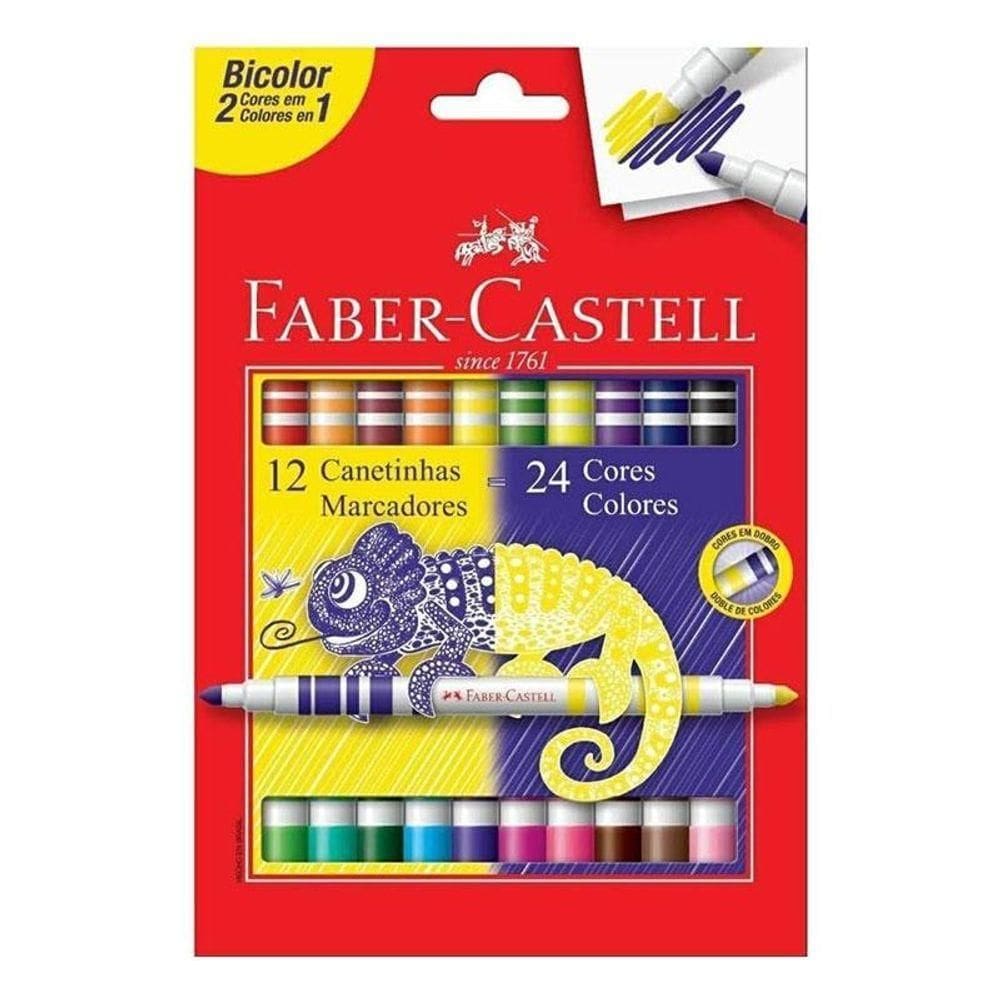 Canetinha Hidrográfica 150612n 12 Bicolor - Faber Castell