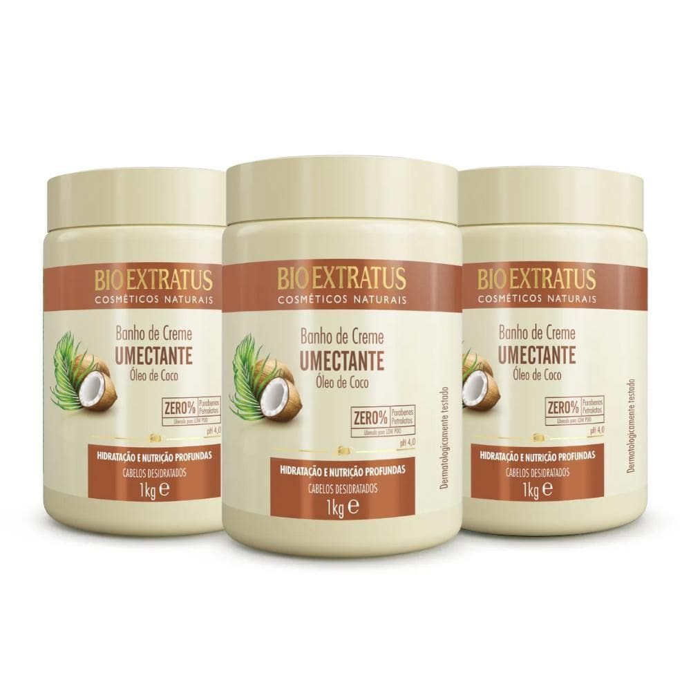 Kit Bio Extratus Banho De Creme Umectante 1Kg 3 Itens
