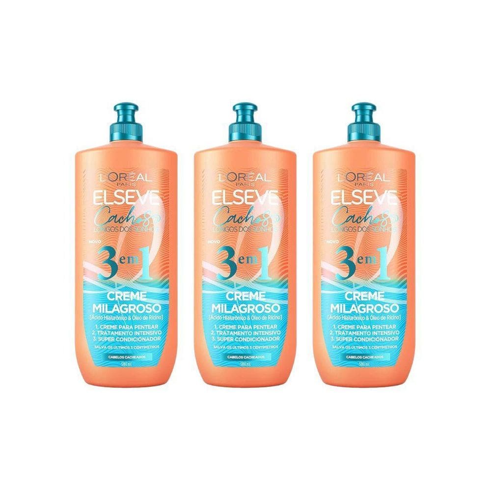 Creme De Tratamento Elseve 3Em1 Cachos Dos Sonhos 500Ml -3Un