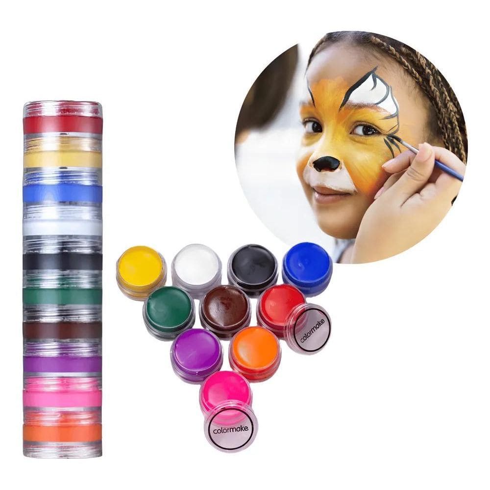 2X Kit 10 Tinta Cremosa Facial Pintura Artistica Kids Colorm