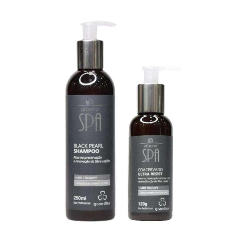 Shampoo Pearl + Reconstrutor Coacervado Urbano Spa Black