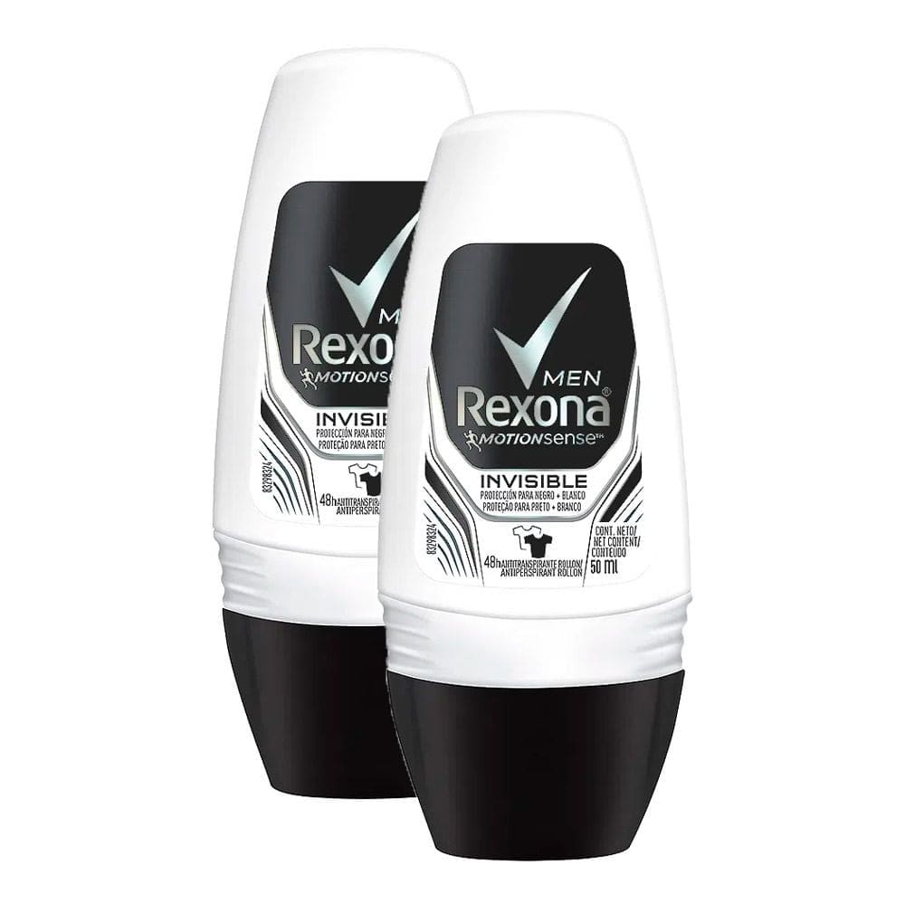 Kit 2 Desodorante Antitranspirante Rexona Men Invisible Roll-on com 50ml