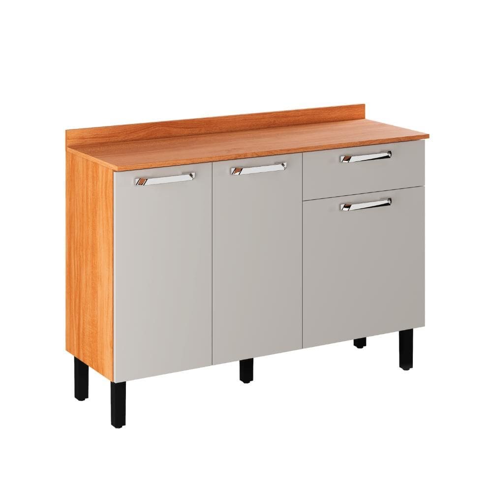 Balcão de Cozinha Itatiaia Madeira 3 Portas 1 Gaveta Vegas