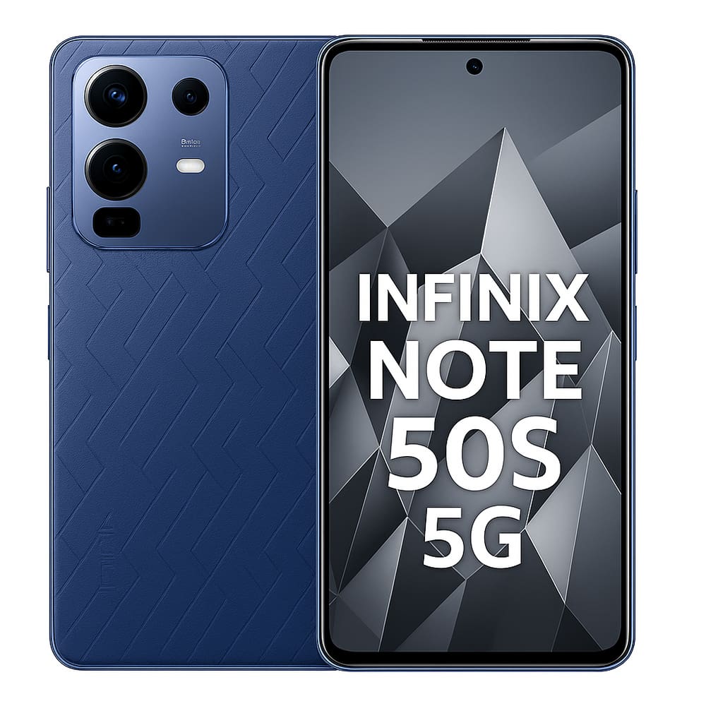Smartphone Infinix Note 50s 5G, 256GB, 8GB RAM, Tela 6,78? AMOLED 144Hz, Câmera 64MP, Bateria 5500mAh, Android 15, Dual SIM – Azul