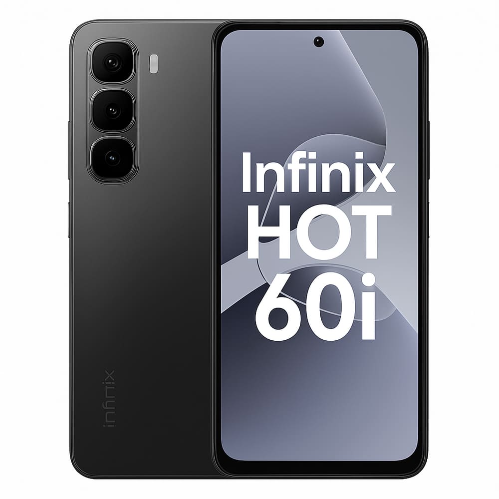 Smartphone Infinix Hot 60i, 256GB, 4GB RAM, Tela 6,6, Android 14, Câmera 50MP, Bateria 5000mAh, Dual SIM, Preto