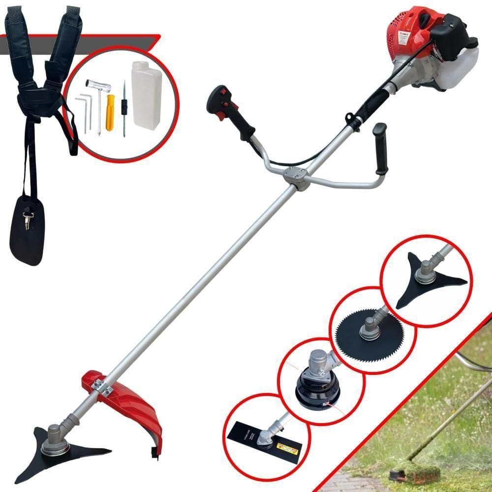 Roçadeira Lateral Anmax Cg430p-tb Plus À Gasolina 2 Tempos 43cc 2,0hp Profissional + Faca 3 Pontas Duraline 255mm
