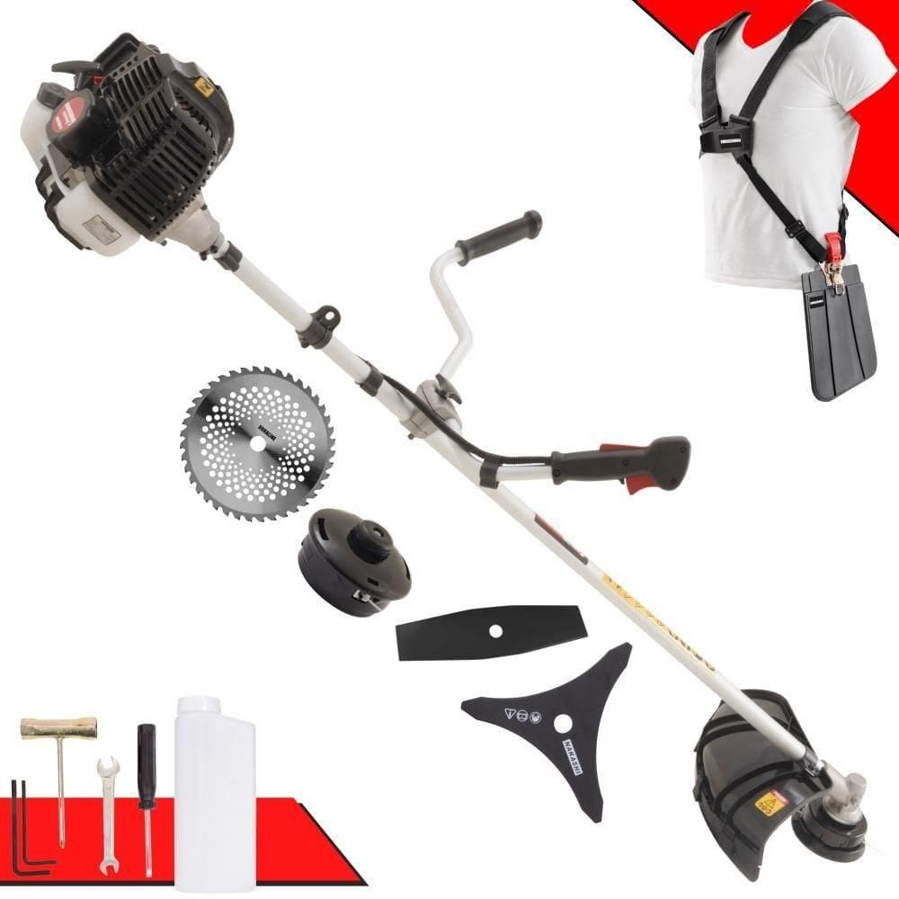 Roçadeira Profissional Lateral Kawashima Kw43le À Gasolina 43cc 1,7hp + Faca 2 Pontas Duraline 330mm 2,7mm + Faca 40 De