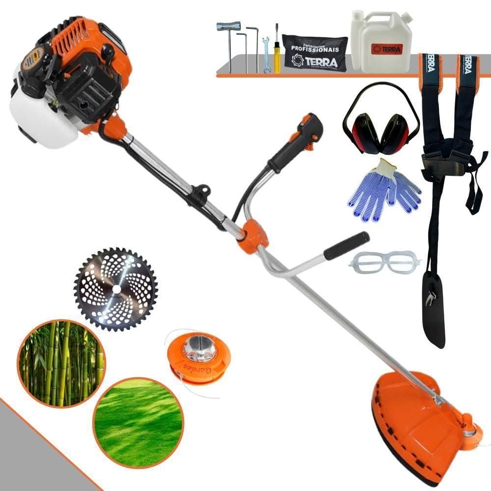 Roçadeira Profissional Lateral Terra Gr520xp À Gasolina 52cc 2t 2,5hp