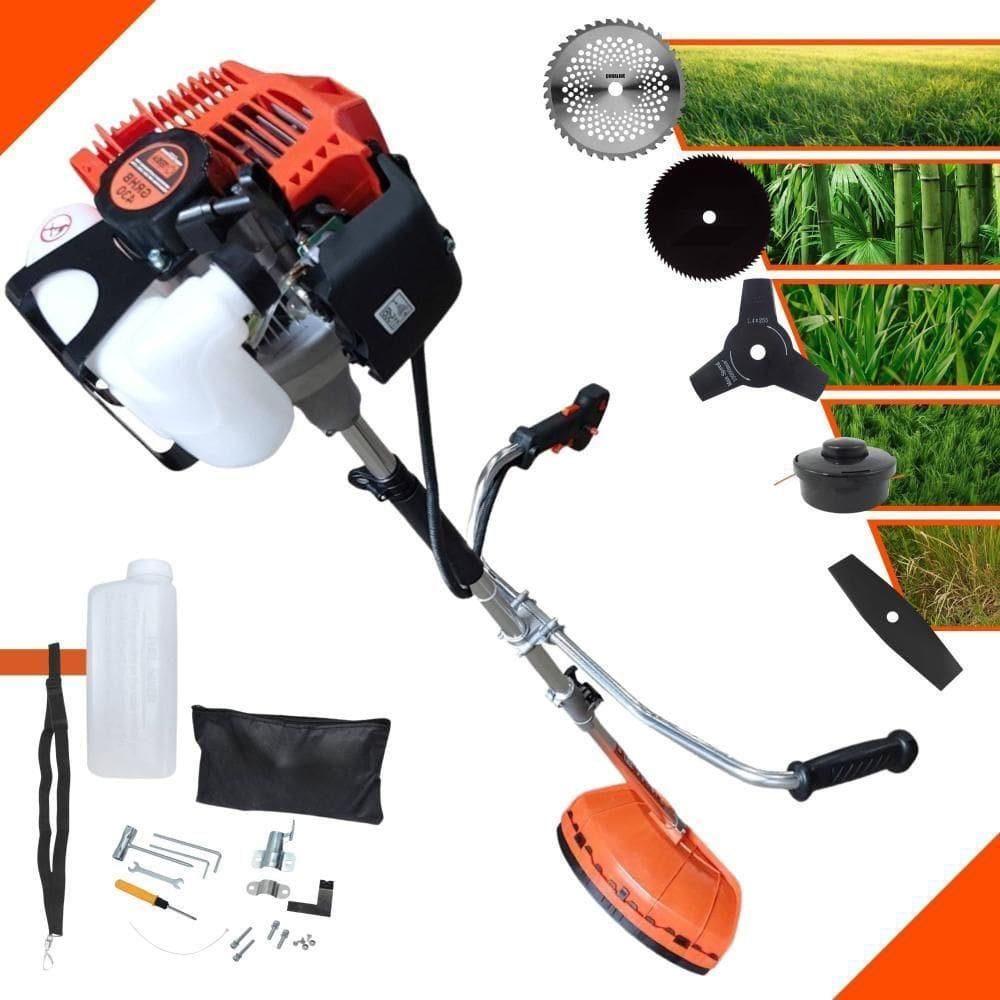 Roçadeira Profissional Terra Grhb430 À Gasolina 43cc 2t 1,7hp + Faca 3 Pontas 255mm 2,9mm + Faca 40 Dentes 255mm 2mm +