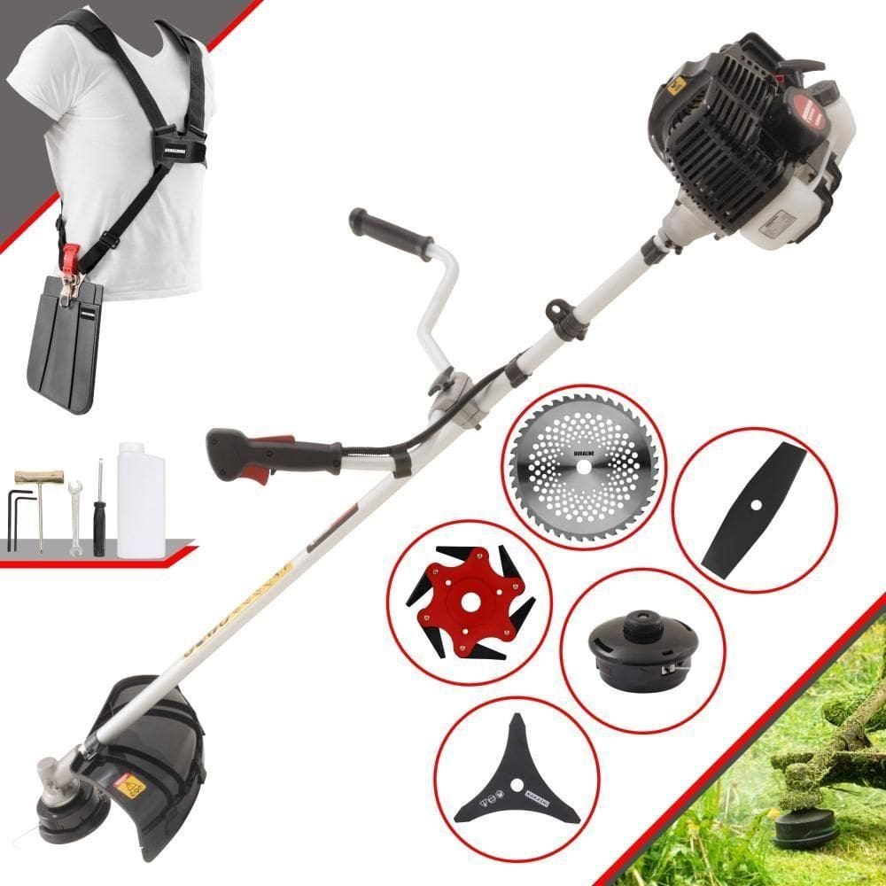 Roçadeira Profissional Lateral Kawashima Kw52le À Gasolina 52c 2,5hp 2t + Faca 2 Pontas 330mm + Faca 40 Dentes 255mm +