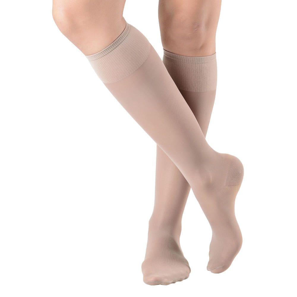 Meia Panturrilha (3/4) Sigvaris Audace 15-20mmHg Natural Escura Ponteira Fechada Tamanho Pequeno