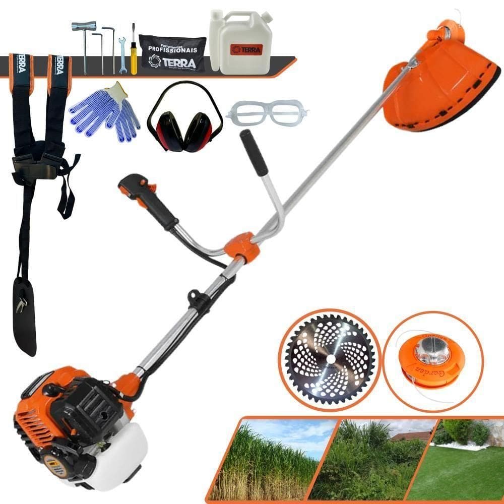 Roçadeira Profissional Lateral Terra Gr520xp À Gasolina 52cc 2t 2,5hp