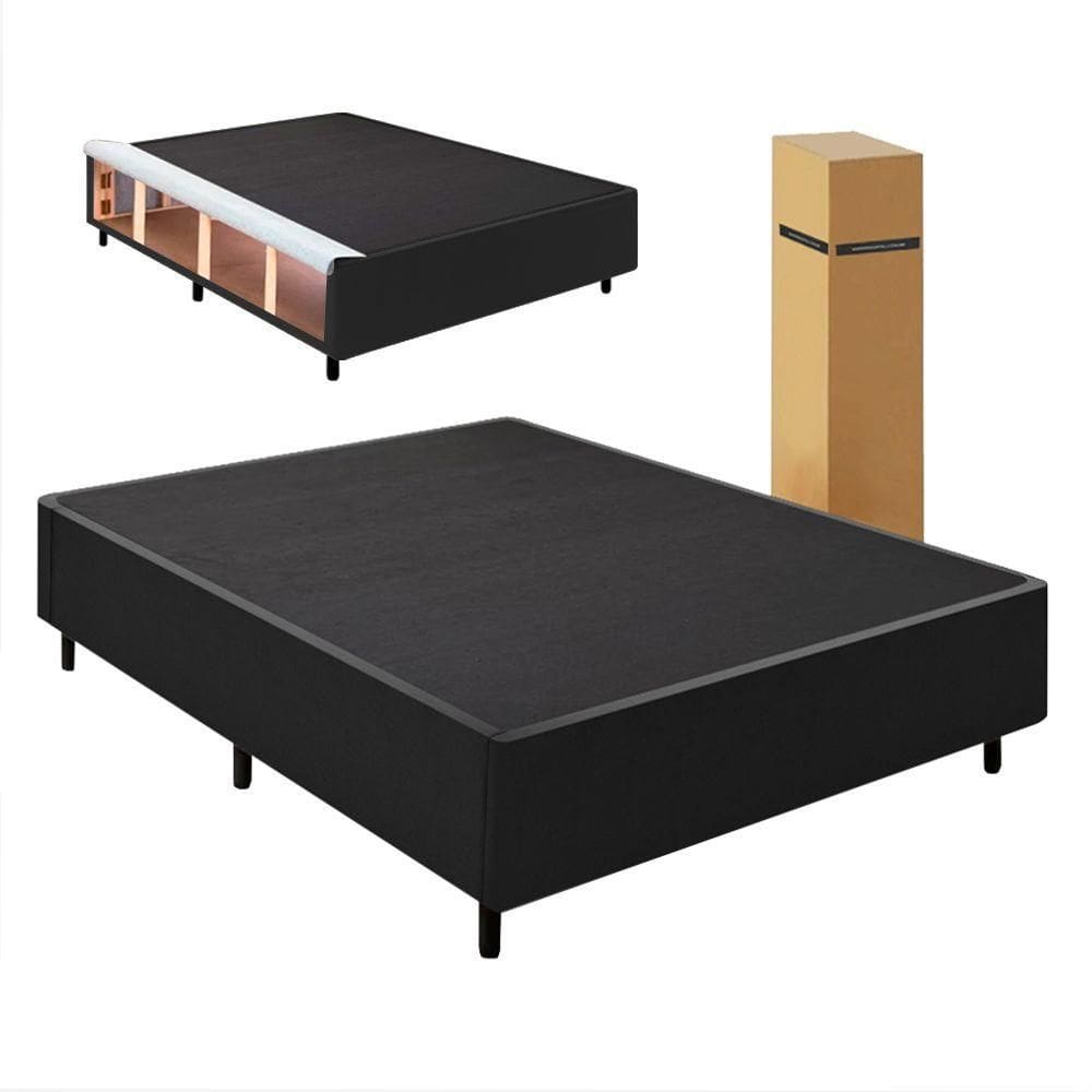 Cama Box Desmontável Com Baú Lateral Queen Para Colchão De 1,58m Sider Preto