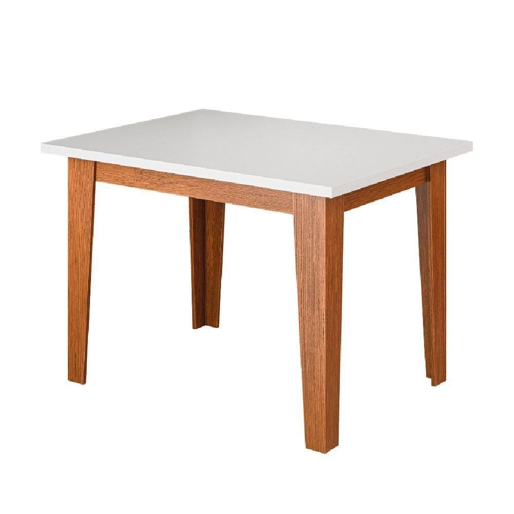 Mesa Para Sala De Jantar 1,20m Miami Madeirado/off White Dobuê Madeirado/off White