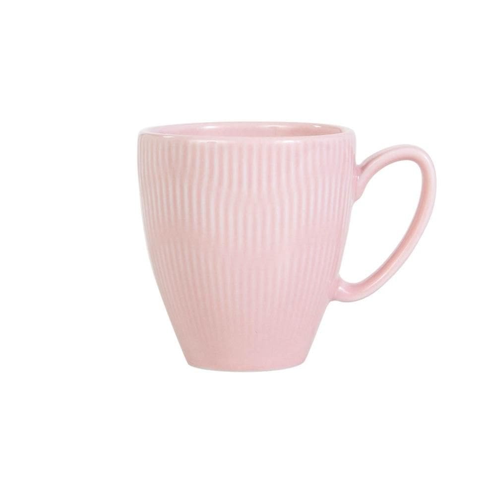 Caneca Chá Café Shell Rosa Fractal 335 ml Germer Porcelanas
