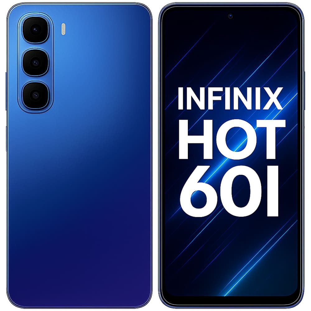 Smartphone Infinix Hot 60i, 256GB, 8GB RAM, Tela 6,6, Android 14, Câmera 50MP, Bateria 5000mAh, Dual SIM, Azul