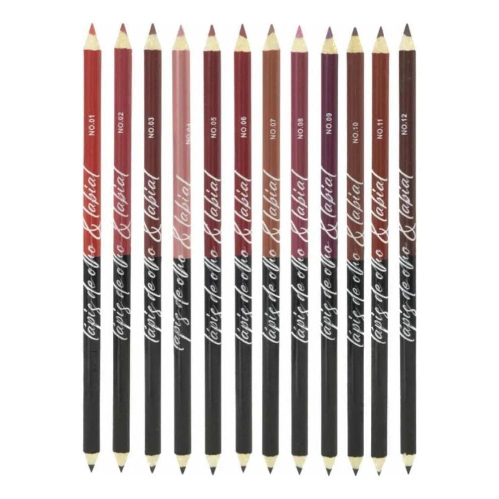 2X Kit De Lapis Duo Contorno Labial E Olhos 12 Und Pink 21 C