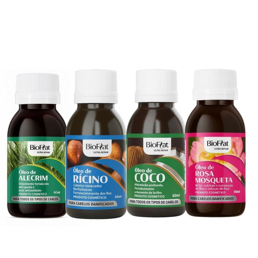 Kit Cabelos Tratados Terapia Capilar Misturinha Bioflat Óleo