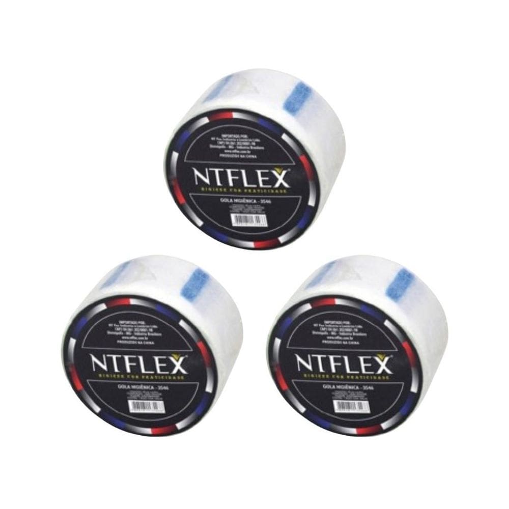 Gola Higienica Ntflex Ref 186 Branca 35M X 6,6Cm - Kit C/3Un