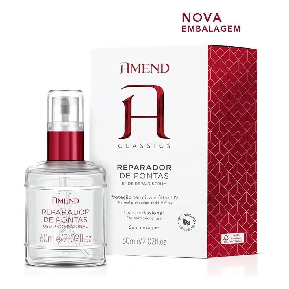 2X Reparador De Pontas Amend Serum Sem Enxágue 60Ml