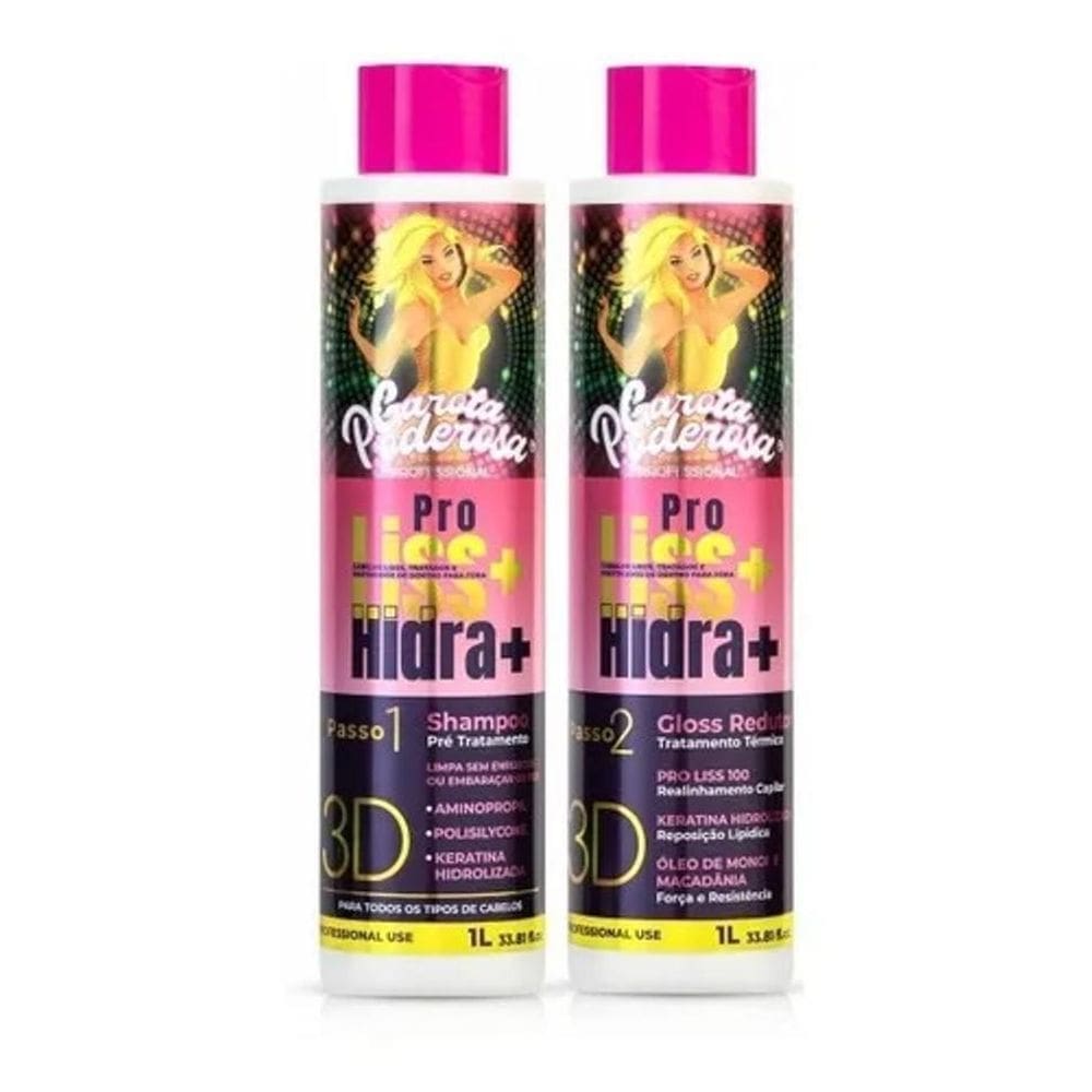 2X Progressiva 3 D Garota Poderosa 1 Litro Liso Duradouro