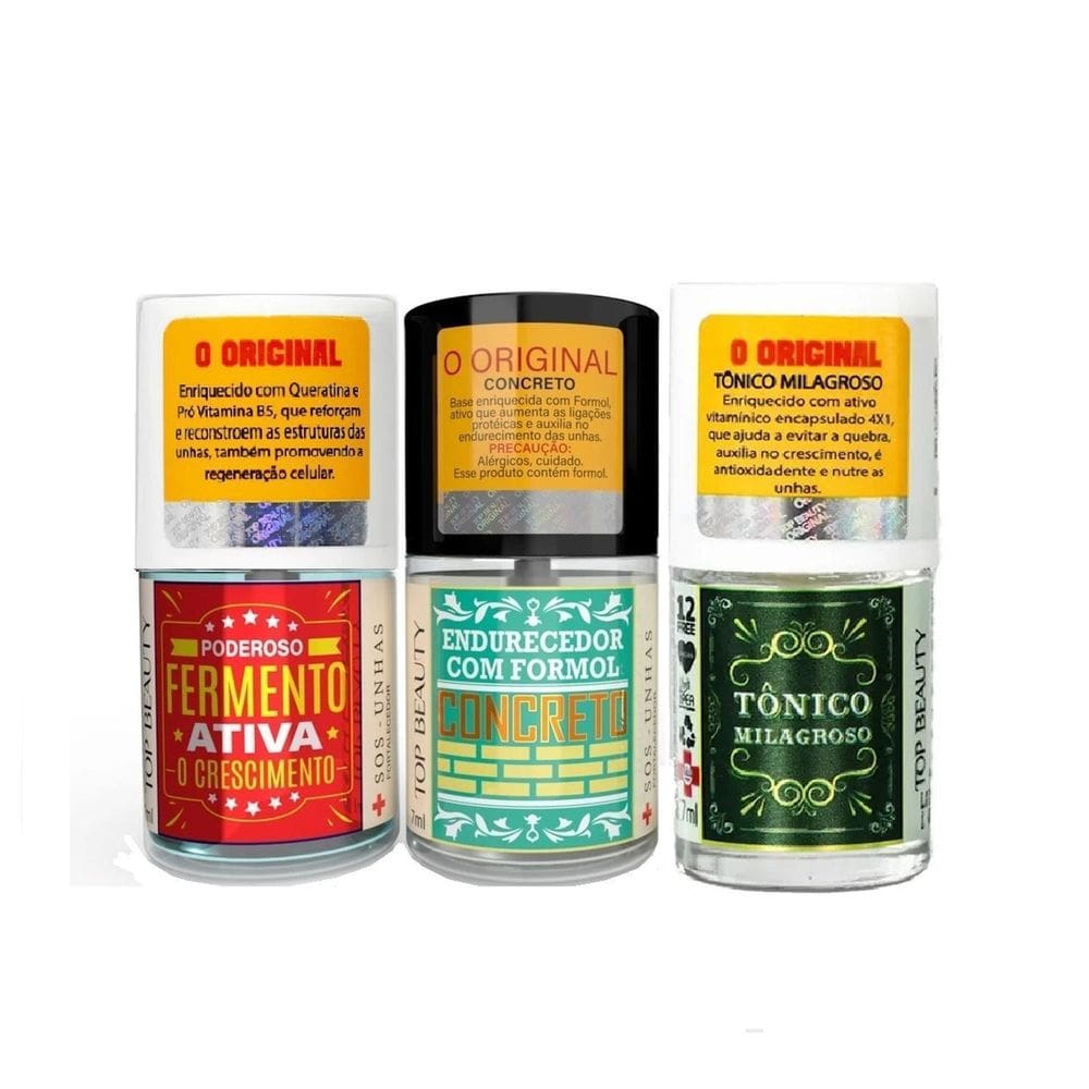 Kit Top Beauty Base Para Crescimento E Força 3 Itens